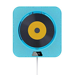 Chrono Lecteur CD portable avec haut-parleur haute fidélité Bluetooth mural, haut-parleur audio domestique avec télécommande, radio FM USB-MP3 prise casque 3,7 mm, entrée/sortie AUX avec interrupteur à tirette(Bleu)