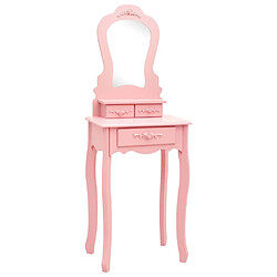 Helloshop26 Ensemble de coiffeuse avec tabouret 50 x 59 x 136 cm rose 02_0006226