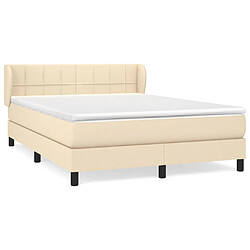 Maison Chic Lit Adulte - Lit simple Lit à sommier tapissier avec matelas moelleux - Meuble de Chambre - Crème 140x200 cm Tissu -MN53349