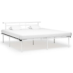 vidaXL Cadre de lit sans matelas blanc métal 180x200 cm