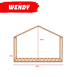 Acheter Le Quai Des Affaires Lit cabane WENDY 90x190 + 1 sommier / Naturel