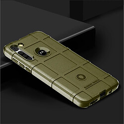 Coque en TPU texture de grille carrée anti-choc épaissir vert armé pour votre Motorola Moto G8