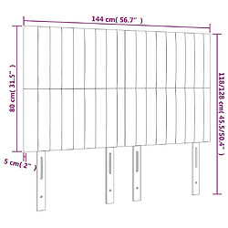 vidaXL Têtes de lit 4 pcs Gris foncé 72x5x78/88 cm Velours pas cher