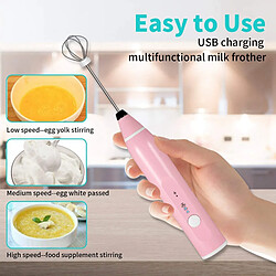 Universal Bouteille de lait grillée, mélangeur électrique grillée, bouteille de café, USB rechargeable, mousse de lait réglable à trois vitesses | crème de lait