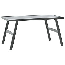 vidaXL Table basse de jardin noir 90x45x35 cm acier enduit de poudre