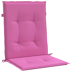 Acheter vidaXL Coussins de chaise à dossier bas lot de 6 rose tissu