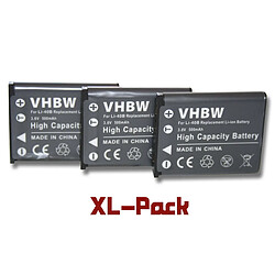 vhbw set 3 batteries 500mAh compatible avec Olympus VR310, VR-310, VR320, VR-320, VR325, VR-325, VR330, VR-330, VH-210, IR-300, FE-20 appareil photo