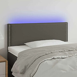 Maison Chic Tête de lit moderne à LED lumineuse pour chambre - Décoration de lit Gris 80x5x78/88 cm Similicuir -MN84166