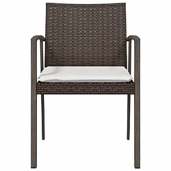 Acheter Maison Chic Lot de 2 Chaises de jardin,Fauteuil d'extérieur coussins marron 56,5x57x83 cm rotin -MN85323