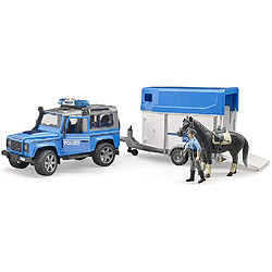 Acheter Bruder 02588 - Véhicule de police Land Rover Defender avec remorque pour chevaux