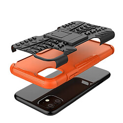 Wewoo Coque Rigide Pour iPhone 11 Texture TPU + PC Case antichoc avec support Orange pas cher