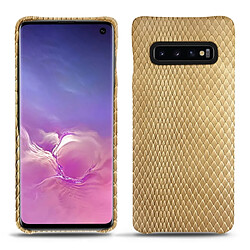 Coque cuir Samsung Galaxy S10 - Coque arrière - Serpent sabbia ( Pantone #D2BA92 ) - NOREVE