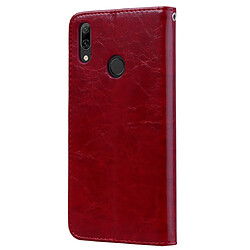 Avis Wewoo Housse Coque Business Style Oil Wax Texture en cuir à rabat horizontal pour Huawei Y7 2019avec support et fentes cartes et portefeuille rouge