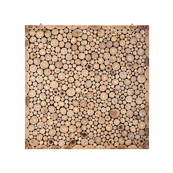 Beliani Décoration murale TWIG Carré Bois Bois clair