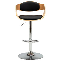 vidaXL Tabouret de bar Noir Bois courbé et similicuir