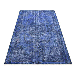 Avis Vidal Tapis de laine 191x104 Bleu Ultra Vintage