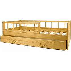 Velinda Lit enfant bois scandinave 160x80cm bois naturel