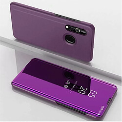 Wewoo Coque Rigide Pour Galaxy A20s Miroir Plaqué Couvercle à rabat gauche et droite avec support Étui téléphone mobile violet