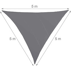 Helloshop26 Voile d'ombrage triangle 5 x 5 x 5 m gris 13_0002940_3