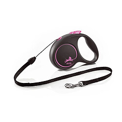 Laisse Black Design S Cord 5m black/ pink Flexi FU12C5-251-S-CP