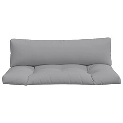 Avis vidaXL Coussins de palette lot de 2 gris tissu