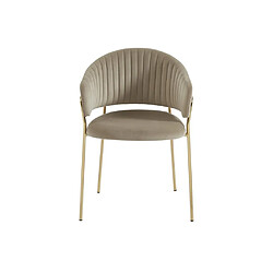 Avis Lot de 2 chaises en velours et métal doré - Beige - MADOLIA de Pascal MORABITO