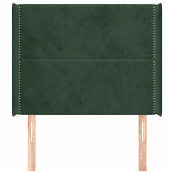 Avis Maison Chic Tête de lit moderne avec oreilles pour chambre - Décoration de lit Vert foncé 83x16x118/128 cm Velours -MN94762