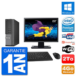 PC Dell 7020 SFF Ecran 22" Intel G3220 RAM 4Go Disque Dur 2To Windows 10 Wifi - Occasion