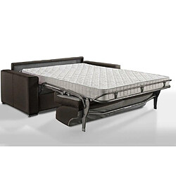 Inside 75 Canapé convertible 3-4 places EXCELLENCE 160 cm matelas MEMORY 18 cm inclus cuir vachette marron chocolat