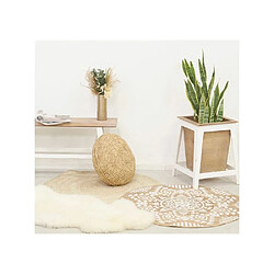 Aubry Gaspard Tapis rond en jute naturel tressé Ø 90 cm.