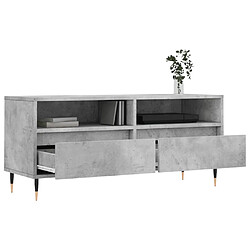 Avis vidaXL Meuble TV gris béton 100x34,5x44,5 cm bois d'ingénierie