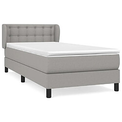 Maison Chic Lit Adulte - Lit simple Lit à sommier tapissier avec matelas moelleux - Meuble de Chambre - Gris clair 100x200cm Tissu -MN47025