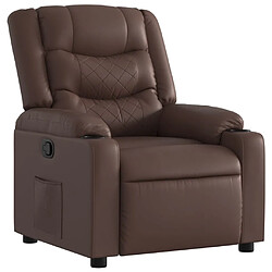 vidaXL Fauteuil inclinable Marron Similicuir