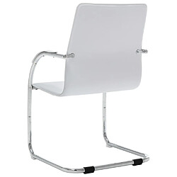 Acheter Helloshop26 Chaise fauteuil siège de bureau informatique étude cantilever similicuir blanc 02_0023989