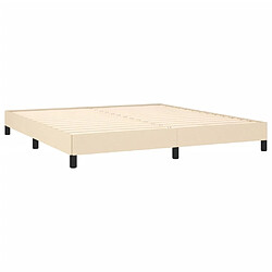 Avis vidaXL Cadre de lit sans matelas crème 160x200 cm tissu