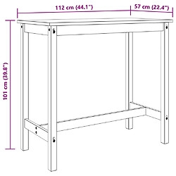 vidaXL Ensemble de bar 3 pcs Blanc Bois de pin massif pas cher