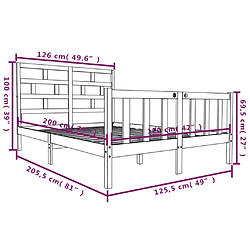 vidaXL Cadre de lit Marron miel Bois de pin massif 120x200 cm pas cher