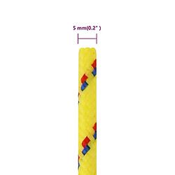 vidaXL Corde de bateau Jaune 5 mm 50 m Polypropylène pas cher