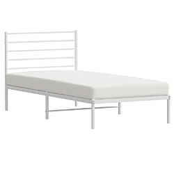 Acheter Maison Chic Lit adulte - Cadre de lit métal avec tête de lit pour chambre blanc 100x190 cm -MN54254