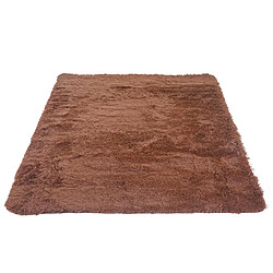 Mendler Tapis HWC-F69, shaggy, épais, poil long, tissu/textile, cotonneux, doux, 160x120cm ~ marron foncé