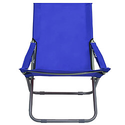 vidaXL Chaises pliables de plage lot de 2 Tissu Bleu