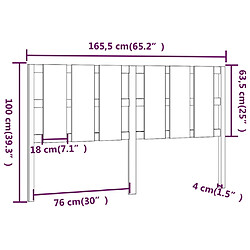 Acheter vidaXL Tête de lit Gris 165,5x4x100 cm Bois massif de pin