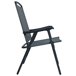 Acheter Maison Chic Lot de 2 Chaises de jardin,Fauteuil d'extérieur pliables Textilène Gris -MN82450