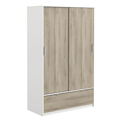 But Armoire 2 portes coulissantes imitation chêne kronberg et blanc L.120 cm PERFECT