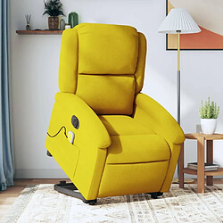 Maison Chic Fauteuil Relax pour salon, Fauteuil inclinable de massage électrique jaune velours -GKD77321