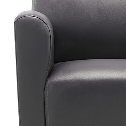 Helloshop26 Fauteuil chaise siège lounge design club sofa salon gris synthétique 1102207/3 pas cher