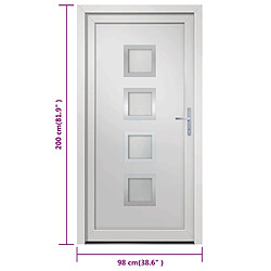 vidaXL Porte d'entrée Blanc 98x200 cm PVC pas cher