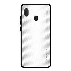 Wewoo Coque Pour Galaxy A20 / A30 étui de protection en verre dégradé de texture blanc