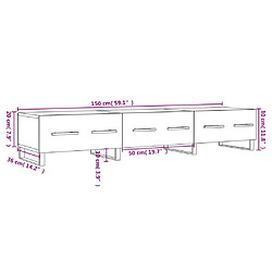 vidaXL Meuble TV chêne marron 150x36x30 cm bois d'ingénierie pas cher