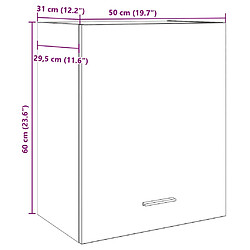 vidaXL Armoire suspendue vieux bois 50x31x60 cm bois d'ingénierie pas cher